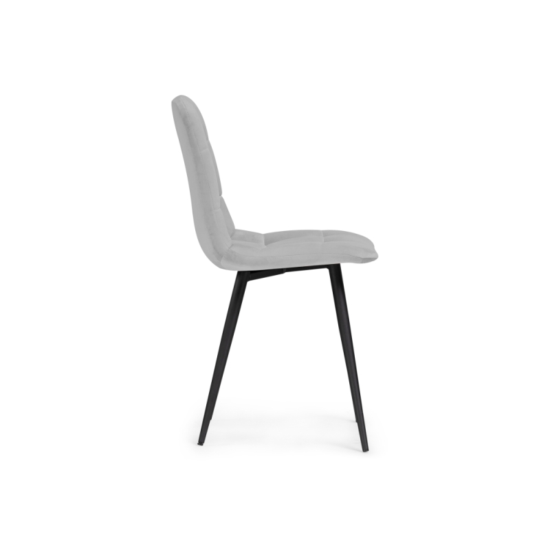 Стул на металлокаркасе Чилли светло-серый велюр / черный