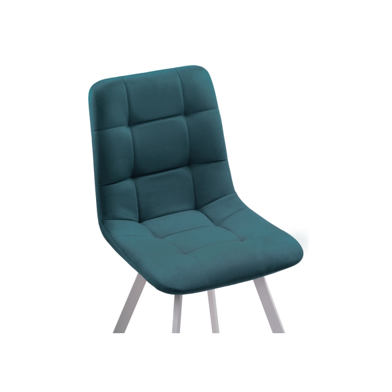 Стул на металлокаркасе Чилли морская волна / белый каркас