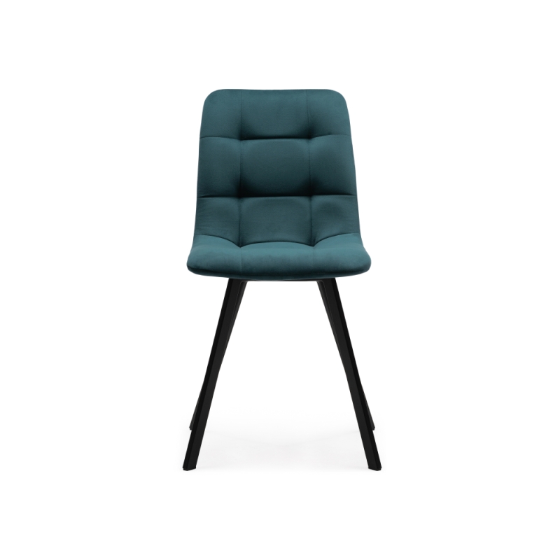 Стул на металлокаркасе Чилли морская волна / черный каркас