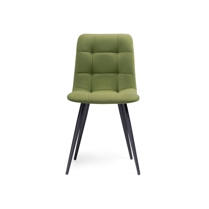 Стул на металлокаркасе Чилли велюр черный / зеленый