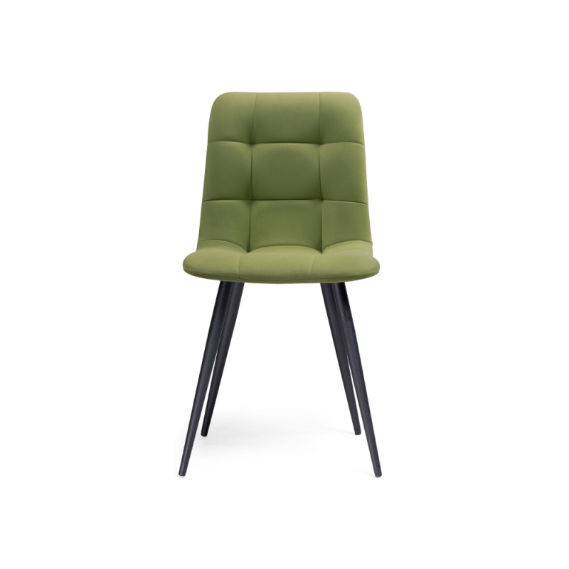 Стул на металлокаркасе Чилли велюр черный / зеленый
