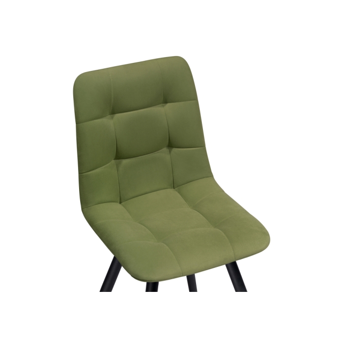 Стул на металлокаркасе Чилли велюр черный / зеленый