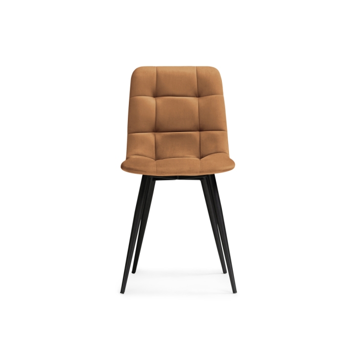 Стул на металлокаркасе Чилли велюр кирпичный / черный