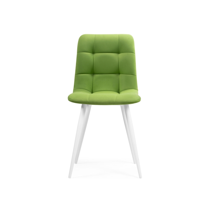 Стул на металлокаркасе Чилли велюр светло-зеленый / белый
