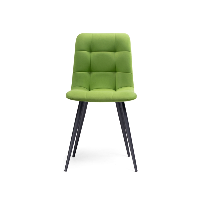 Стул на металлокаркасе Чилли велюр светло-зеленый / черный