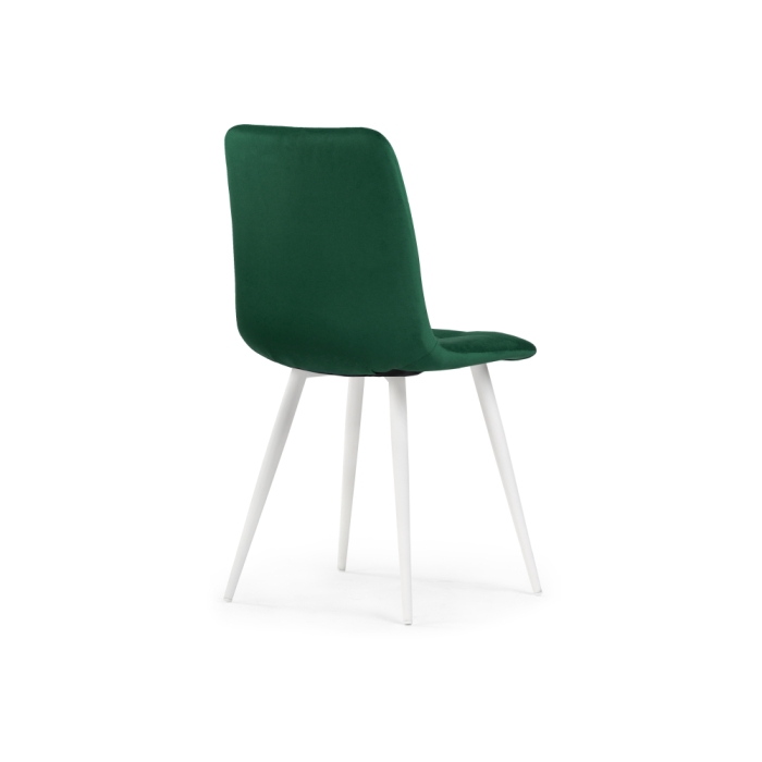 Стул на металлокаркасе Чилли велюр зеленый / белый