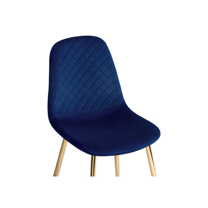 Стул на металлокаркасе Dabl dark blue / gold