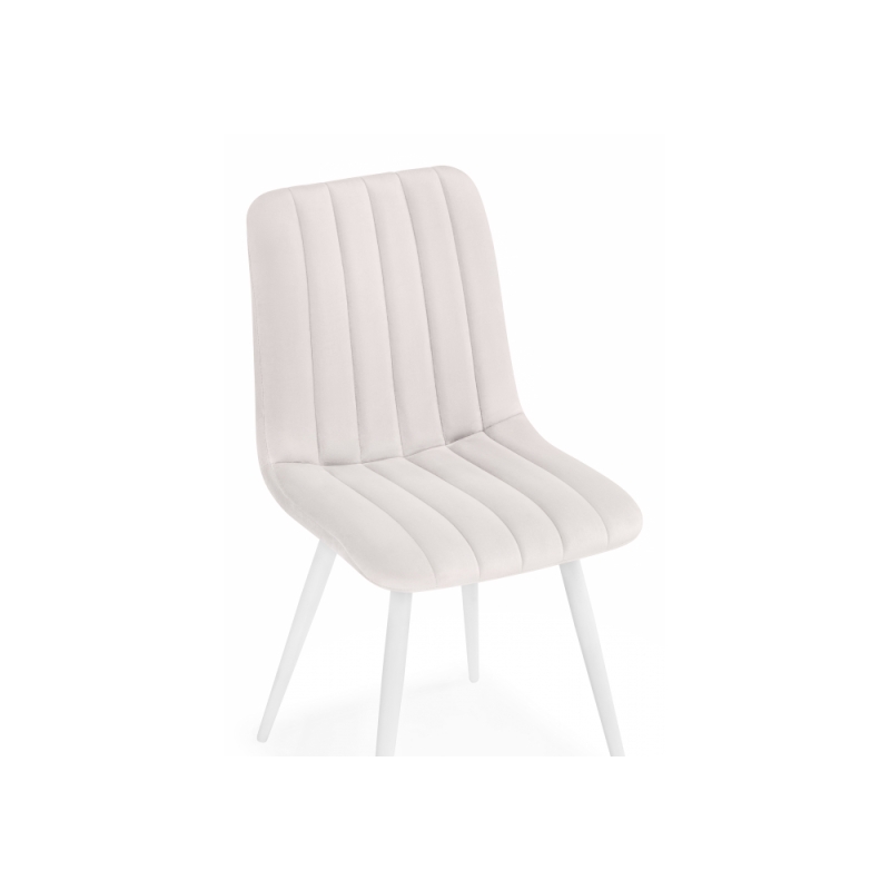 Стул на металлокаркасе Дани молочный велюр velutto 67 / белый
