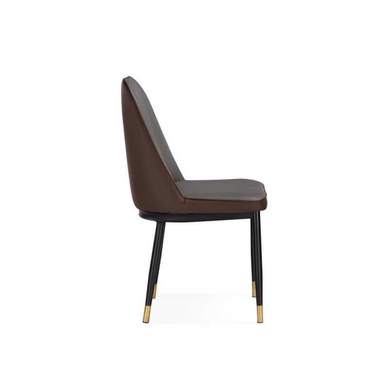 Стул на металлокаркасе Flor gray / brown / black