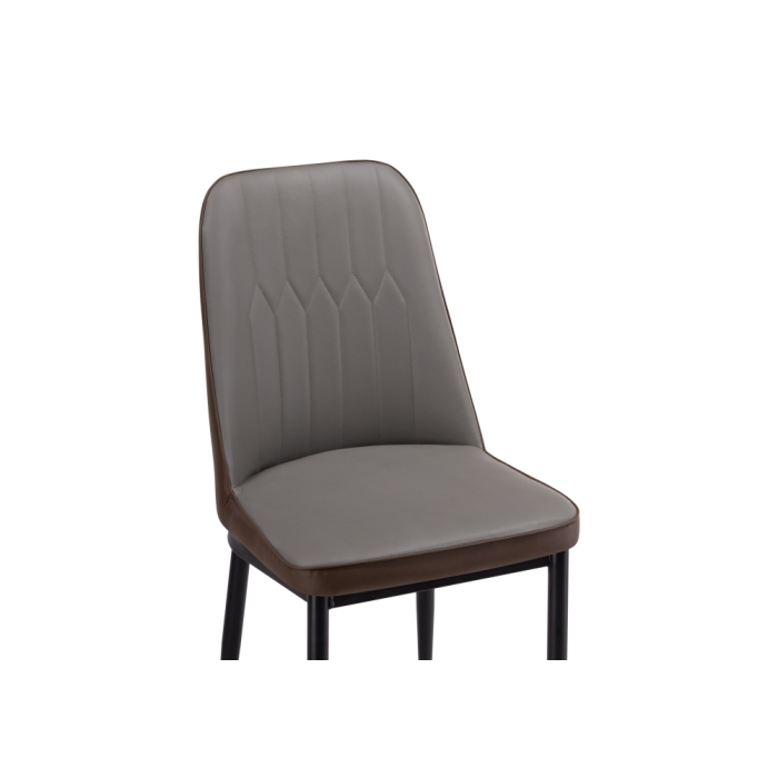 Стул на металлокаркасе Flor gray / brown / black