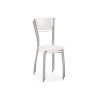 Стул на металлокаркасе Goki с мягкой спинкой белый полимер / светлый мусс