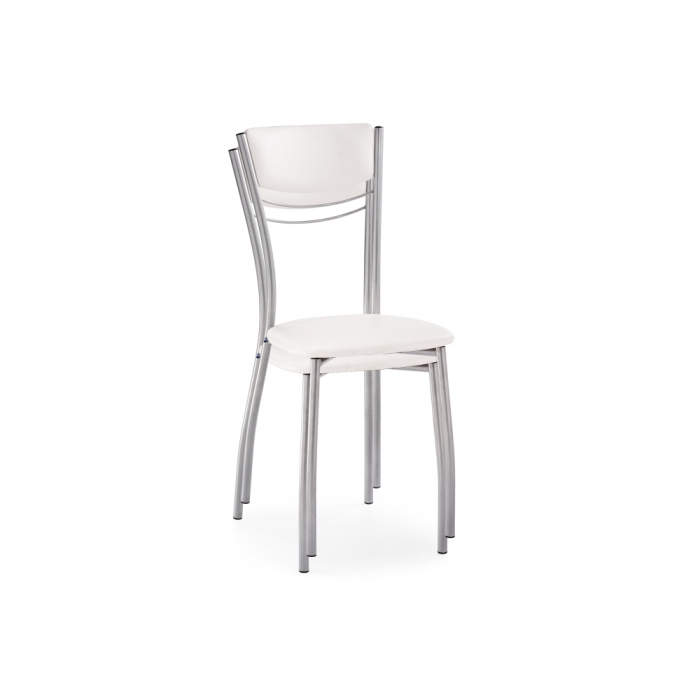 Стул на металлокаркасе Goki с мягкой спинкой белый полимер / светлый мусс