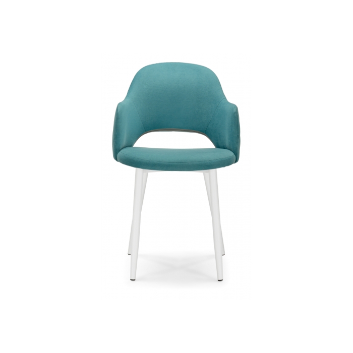 Стул на металлокаркасе Гутрид ромбы сзади белый / бирюзовый