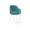 Стул на металлокаркасе Гутрид ромбы сзади белый / бирюзовый