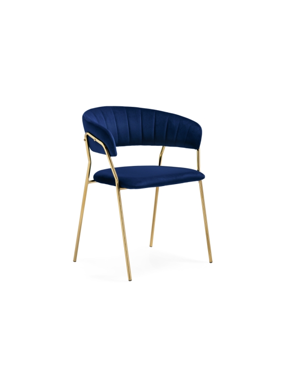 Стул на металлокаркасе Kamelia 1 dark blue / gold