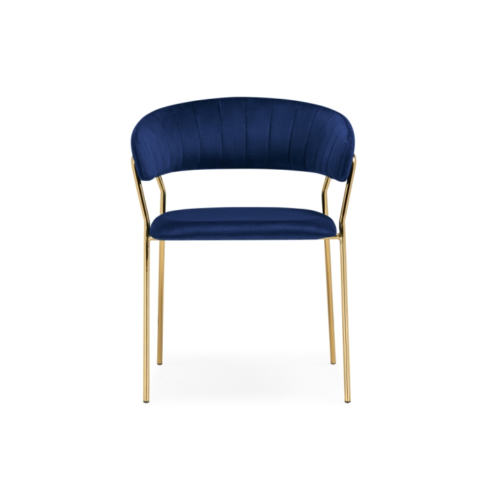 Стул на металлокаркасе Kamelia 1 dark blue / gold