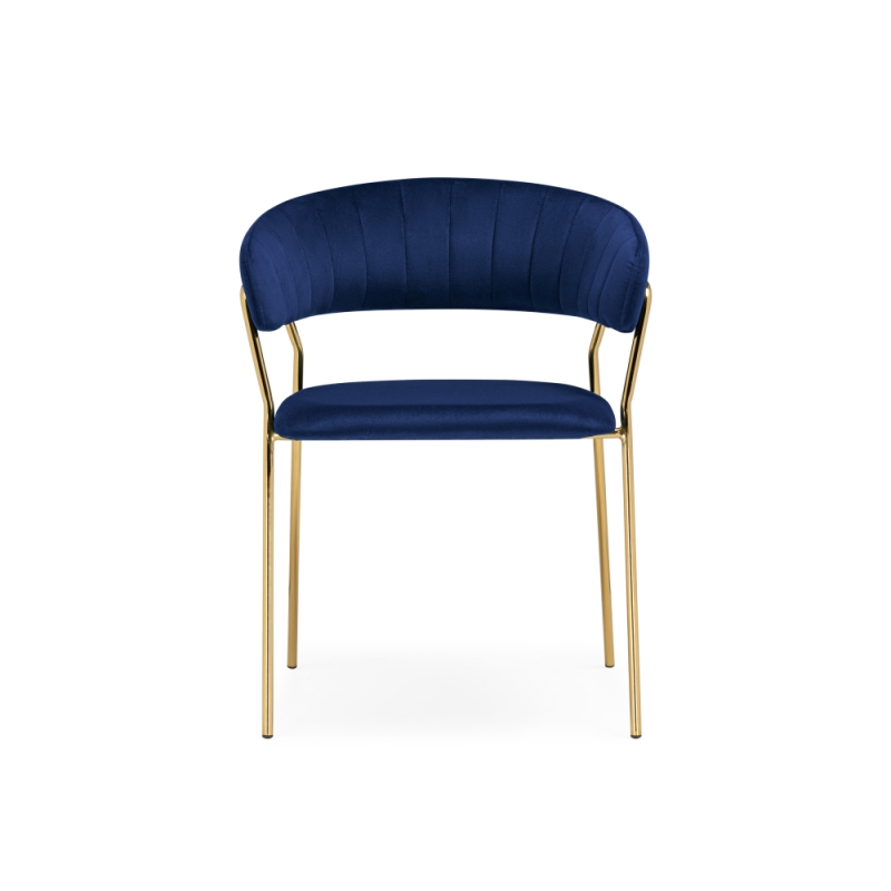 Стул на металлокаркасе Kamelia 1 dark blue / gold