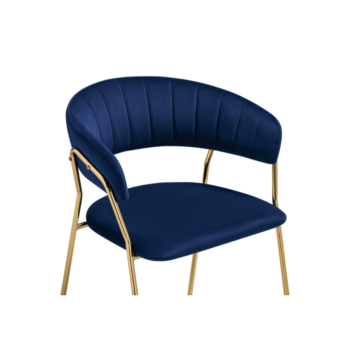 Стул на металлокаркасе Kamelia 1 dark blue / gold