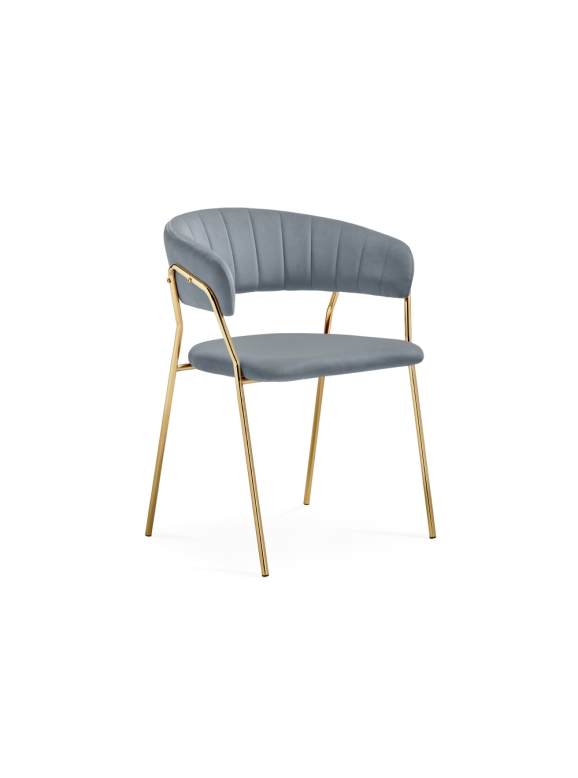 Стул на металлокаркасе Kamelia 1 gray / gold