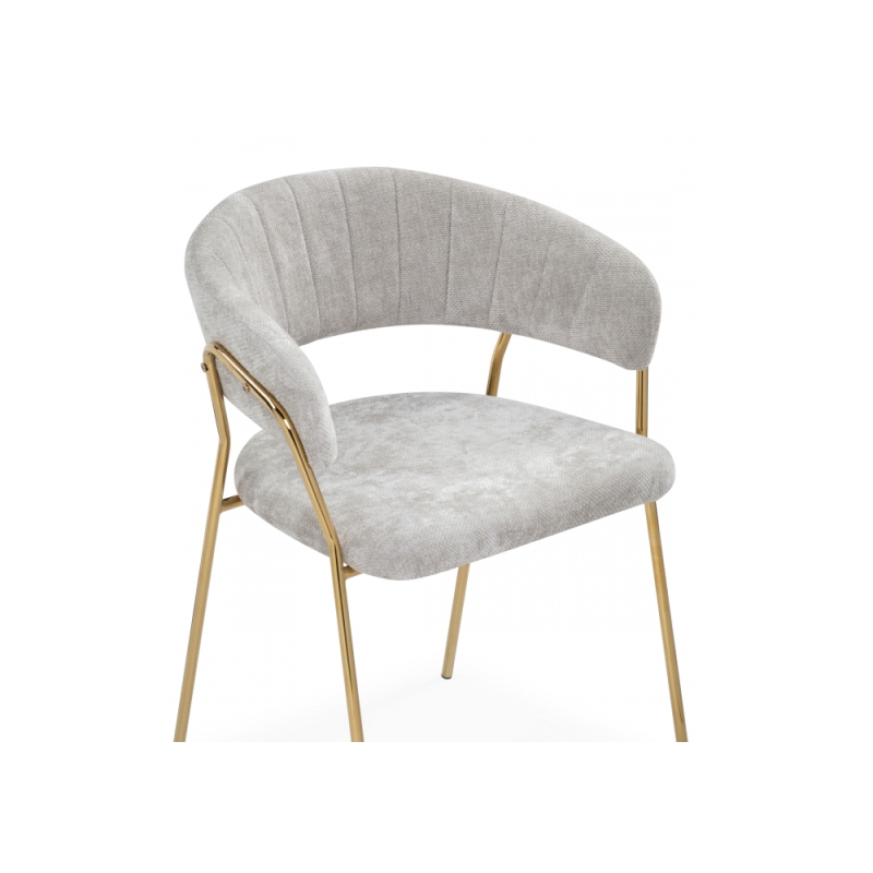 Стул на металлокаркасе Kamelia 1 light gray fabric / gold