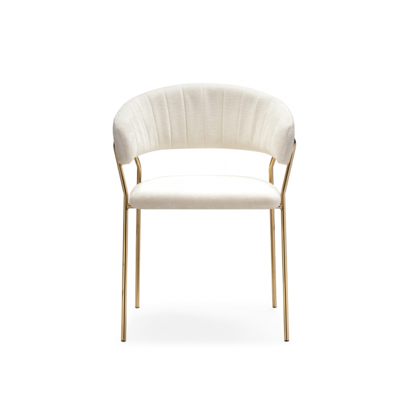 Стул на металлокаркасе Kamelia 1 white fabric / gold