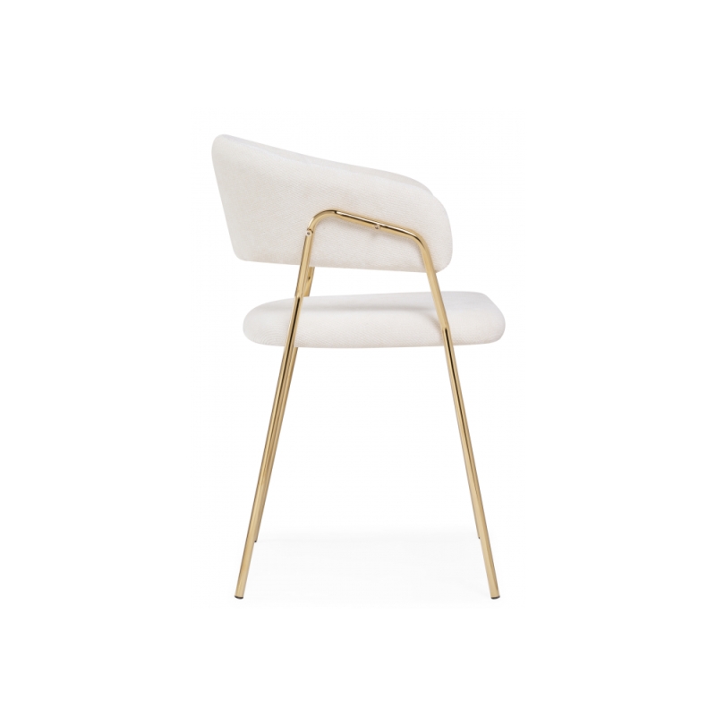 Стул на металлокаркасе Kamelia 1 white fabric / gold