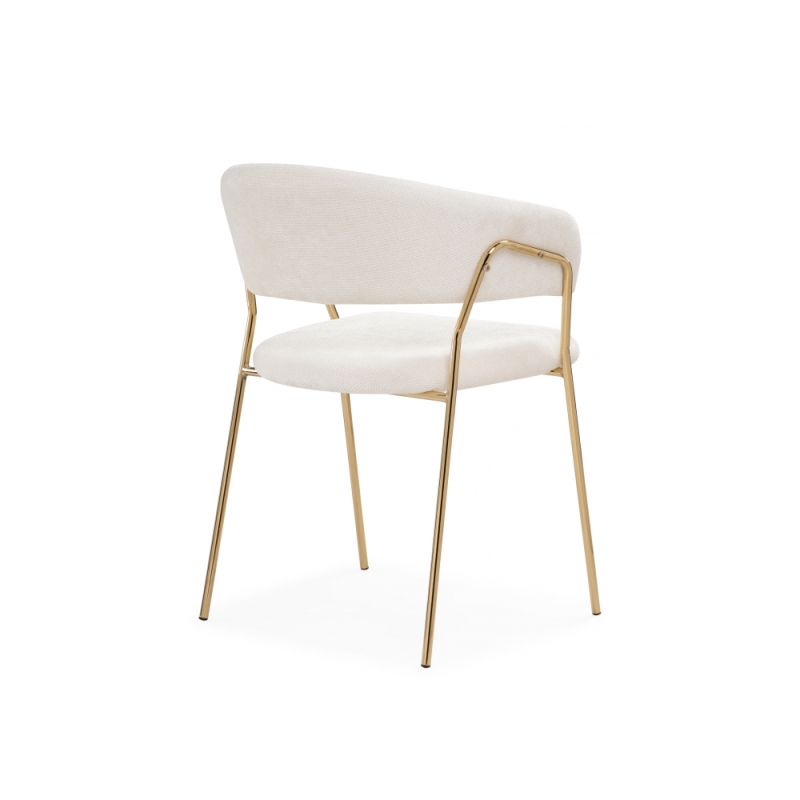 Стул на металлокаркасе Kamelia 1 white fabric / gold