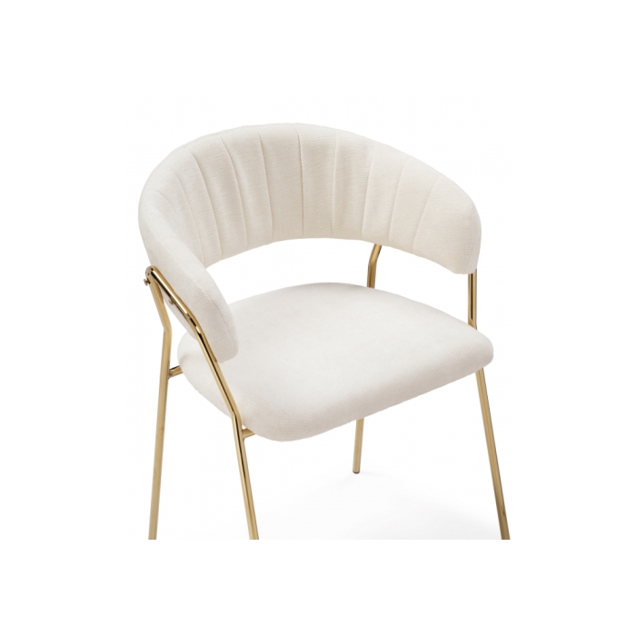 Стул на металлокаркасе Kamelia 1 white fabric / gold