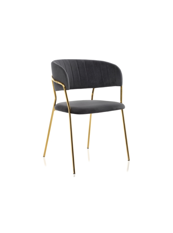 Стул на металлокаркасе Kamelia grey / gold