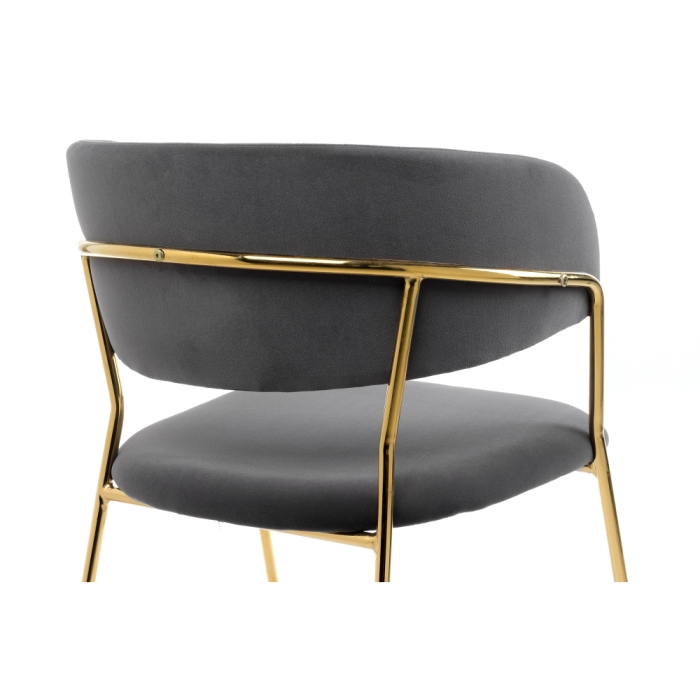 Стул на металлокаркасе Kamelia grey / gold