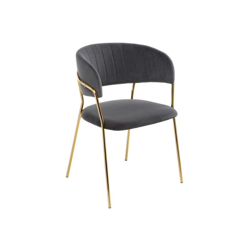 Стул на металлокаркасе Kamelia grey / gold