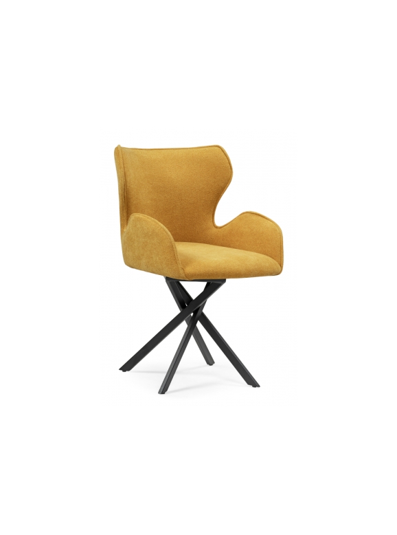 Стул на металлокаркасе Карлайл крутящийся горчичный / черный