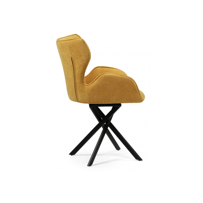 Стул на металлокаркасе Карлайл крутящийся горчичный / черный