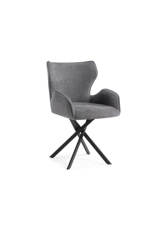 Стул на металлокаркасе Карлайл крутящийся серый / черный