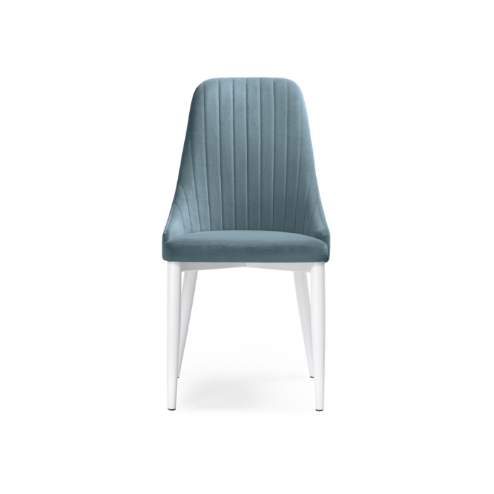 Стул на металлокаркасе Kora light blue / white