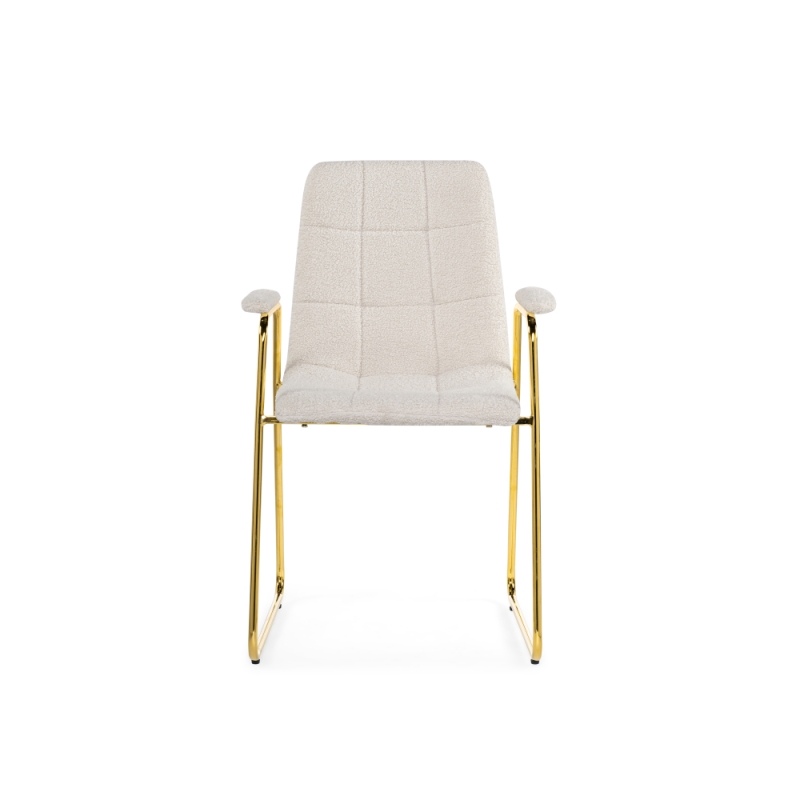 Стул на металлокаркасе Lana white / gold