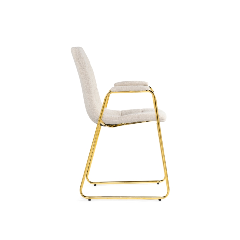 Стул на металлокаркасе Lana white / gold