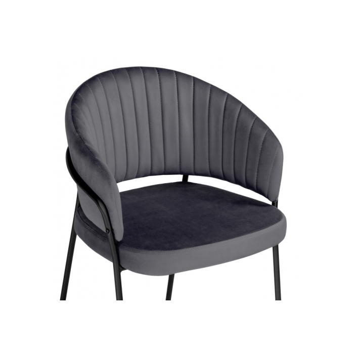 Стул на металлокаркасе Лео антрацитовый brandy light 28 / черный