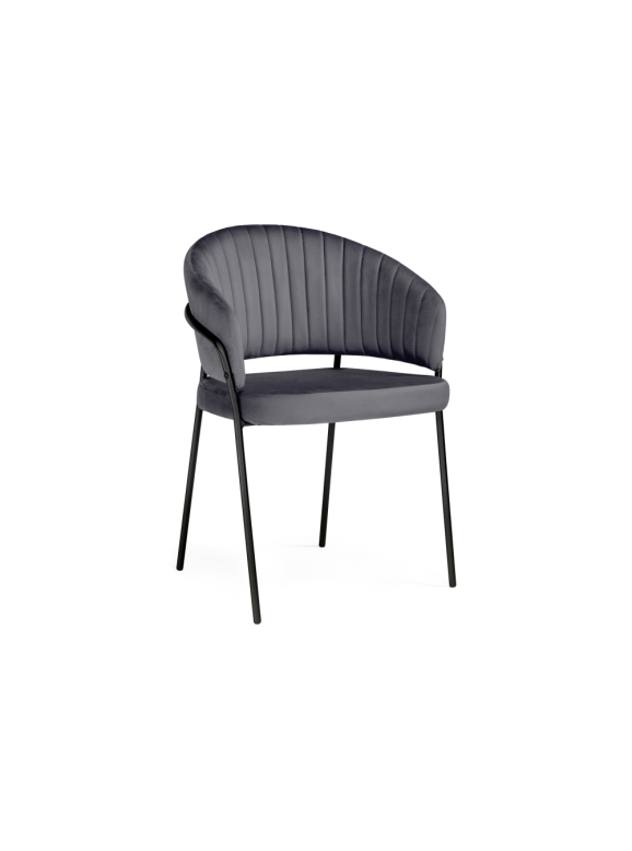 Стул на металлокаркасе Лео антрацитовый / черный