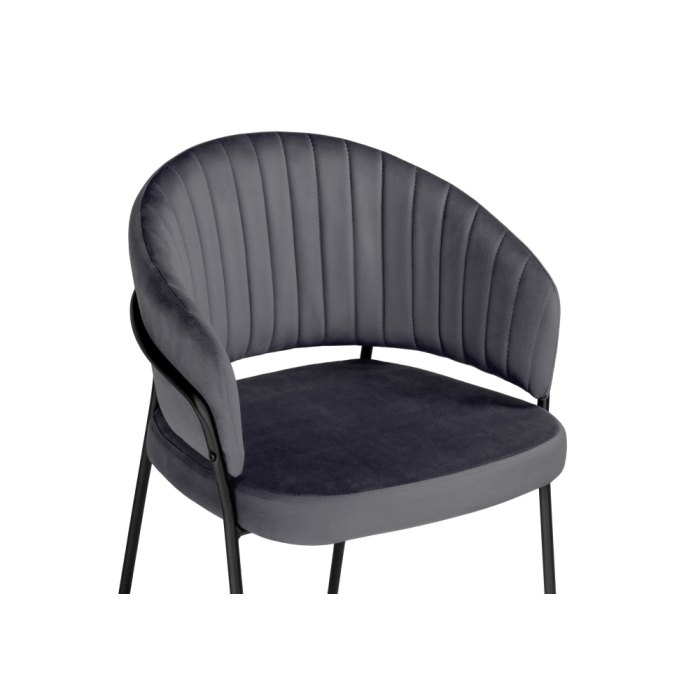 Стул на металлокаркасе Лео антрацитовый / черный