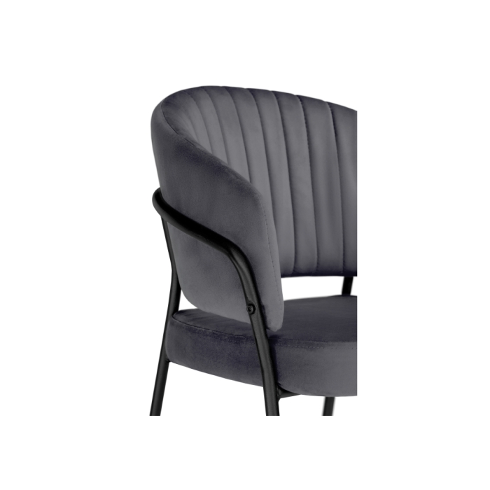 Стул на металлокаркасе Лео антрацитовый / черный