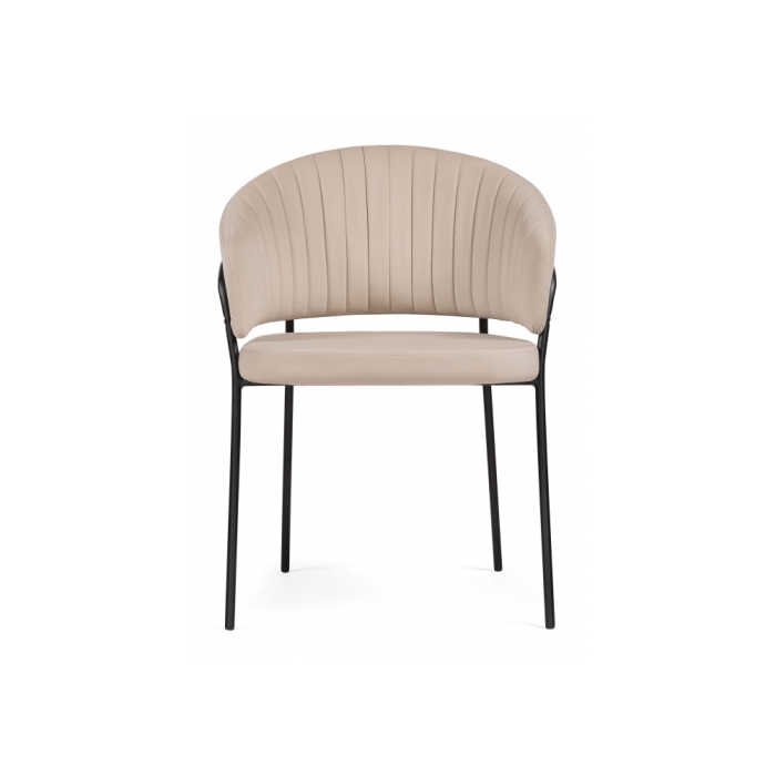 Стул на металлокаркасе Лео бежевый brandy light 2 / черный