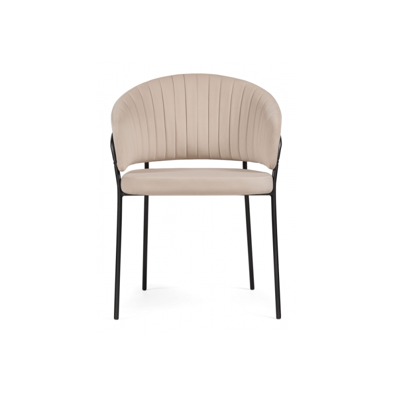Стул на металлокаркасе Лео бежевый brandy light 2 / черный
