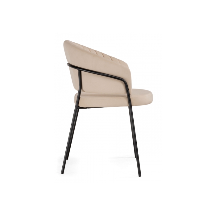 Стул на металлокаркасе Лео бежевый brandy light 2 / черный