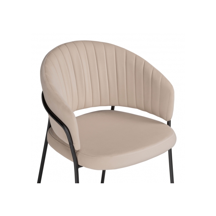 Стул на металлокаркасе Лео бежевый brandy light 2 / черный