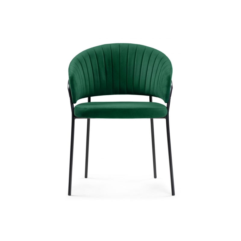 Стул на металлокаркасе Лео изумрудный / черный