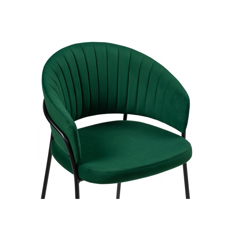 Стул на металлокаркасе Лео изумрудный / черный