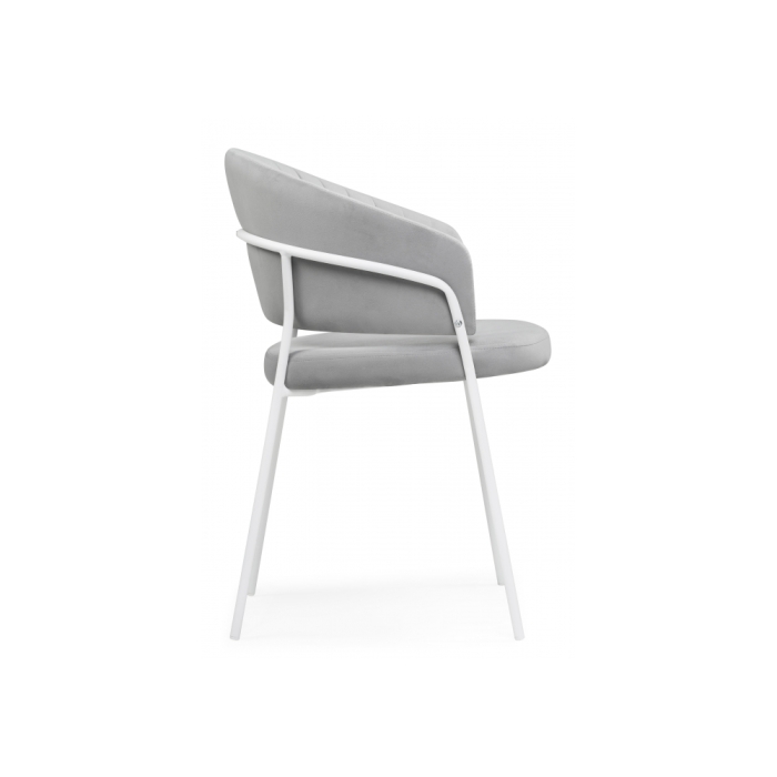 Стул на металлокаркасе Лео серый brandy light 22 / белый