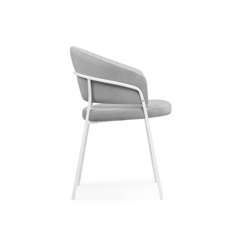 Стул на металлокаркасе Лео серый brandy light 22 / белый