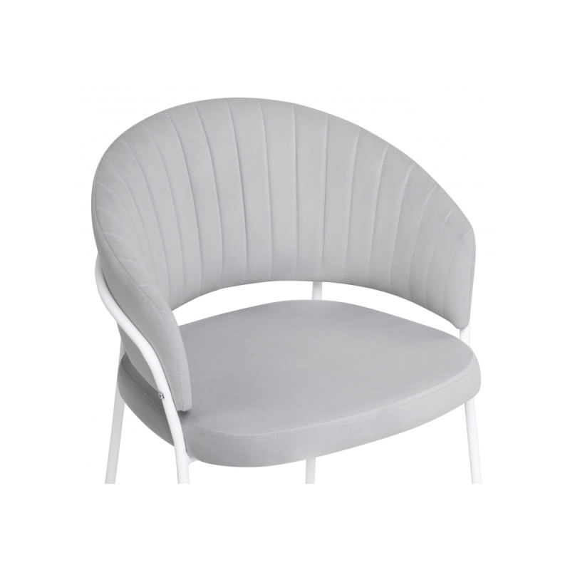 Стул на металлокаркасе Лео серый brandy light 22 / белый